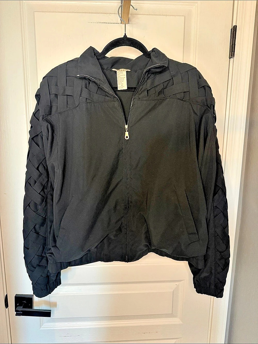Vintage TEDDI Woven Panel Utility Jacket in Black